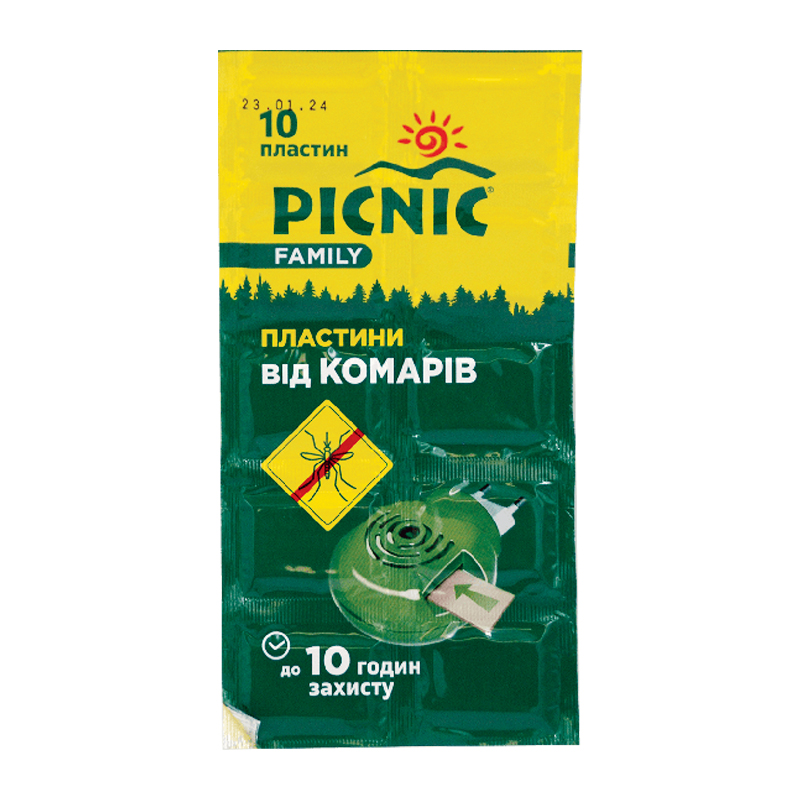 *Пластини PICNIC Family від комарів №10