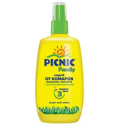 *Спрей PICNIC Family от комаров 3 часа защиты 100 мл *Спрей PICNIC Family от комаров 3 часа защиты 100 мл
