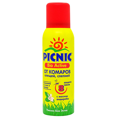 *Аэрозоль PICNIC Bio Active от комаров и клещей 125мл *Аэрозоль PICNIC Bio Active от комаров и клещей 125мл