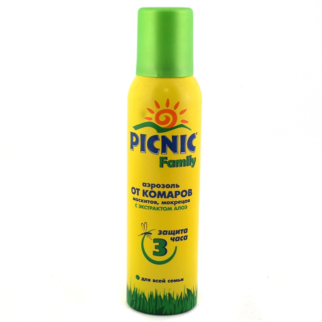 *Аэрозоль PICNIC Family от комаров с экстрактом алоэ 150мл *Аэрозоль PICNIC Family от комаров с экстрактом алоэ 150мл