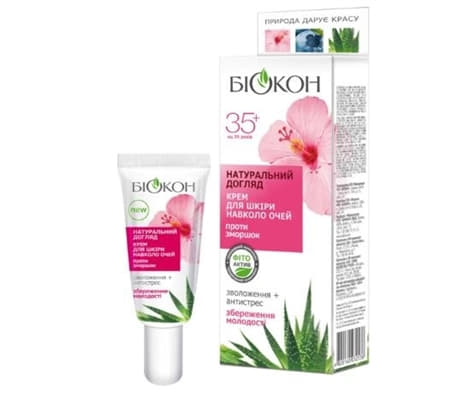 *Крем Біокон Нат. Догляд проти зморшок д/шкіри навколо очей 35+ 20мл