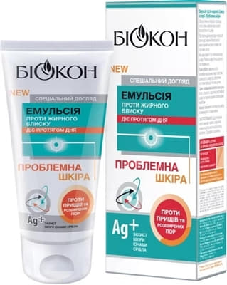 *Емульсія Біокон Проблемна шкіра проти жирного блиску 75 мл