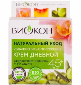 *Крем Біокон Нат. Догляд денний зволоження/омолодження 45+ 50мл
