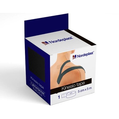 Пластир NORDEPLAST Кінезіо тейп медичний 5см*5м чорний