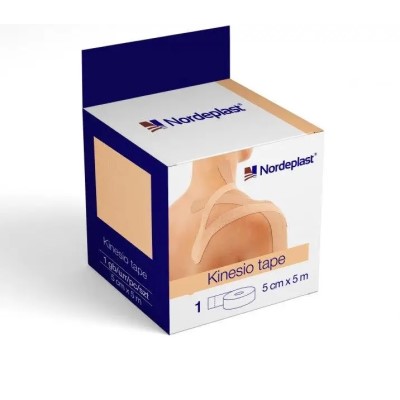 Пластырь NORDEPLAST Кинезио тейп медицинский 5см*5м бежевый Пластырь NORDEPLAST Кинезио тейп медицинский 5см*5м бежевый