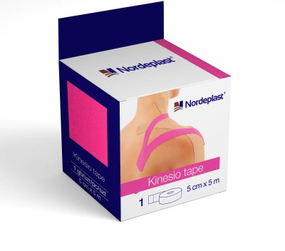 Пластир NORDEPLAST Кінезіо тейп медичний 5см*5м рожевий