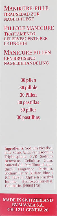 *Mavala90611 Таблетки д/маникюрной ванночки Manicure Pill