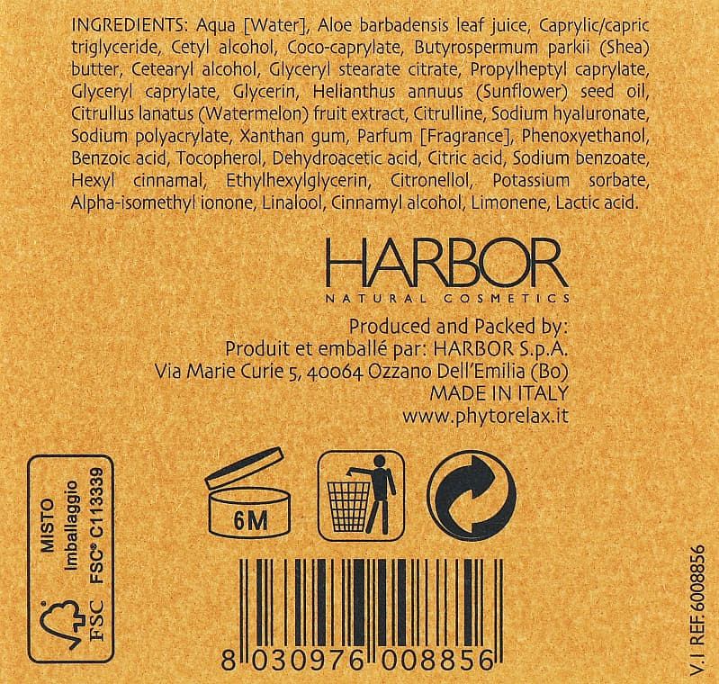 Крем Harbor Phytorelax для обличчя Зволоження 24 години з олією каріте 50 мл