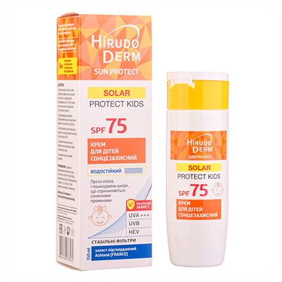 *Крем Hirudo Derm Sun Protect Solar сонцезахисний для дітей SPF75 150мл