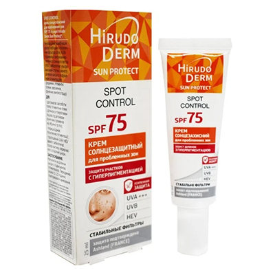 *Крем Hirudo Derm Sun Protect Spot Control сонцезахисний для проблемних зон SPF75 25мл