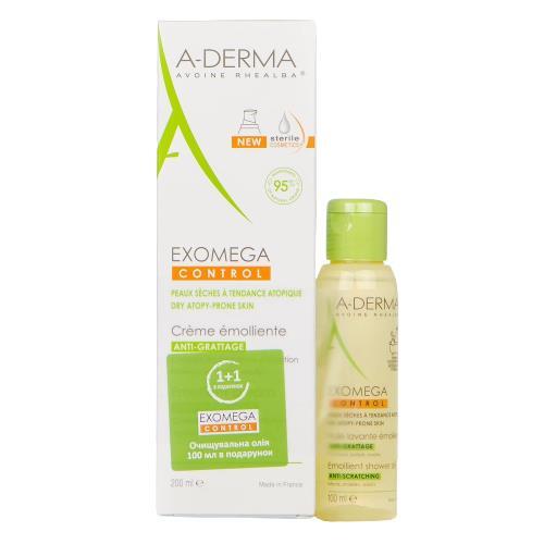 *Набір А-Дерма Крем Екзомега Контрол 200мл+Олія очищувальна 100мл