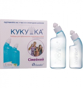 Набір для промив. носа Кукушка сімейний фл. 120мл+240мл + Сіль морська пак. 2,16г №40
