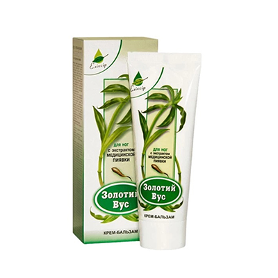*Крем-бальзам Еліксир Золотой Вус з екстрактом п'явки 75 мл