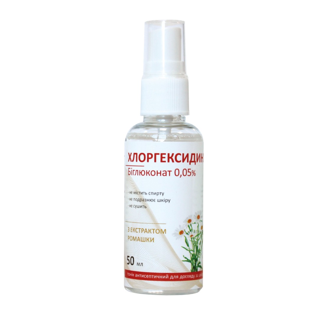 *Тонік PRANO Хлоргексидину біглюконат 0,05% з екстрактом ромашки 50мл