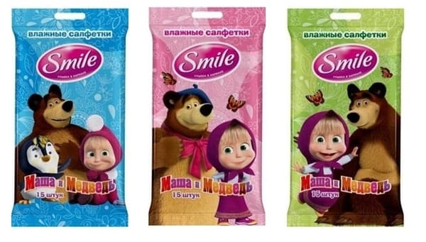 Серветка Smile волога Маша і ведмідь/IceAge №15