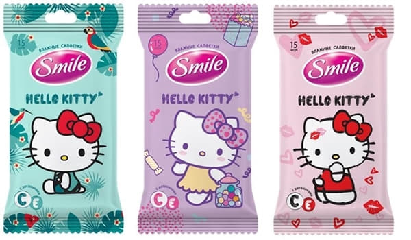 *Салфетка Smile влажная Hello Kitty в ассортименте №15 *Салфетка Smile влажная Hello Kitty в ассортименте №15