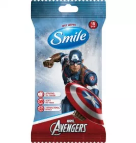 *Салфетки Smile MARVEL влажные антибактериальные №15