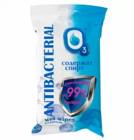*Вологі серветки O3 антибактеріальні зі спиртом №15