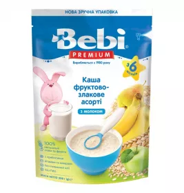 Каша Bebi Премиум молочная Фруктово-злак. ассорти с 6 мес 200г