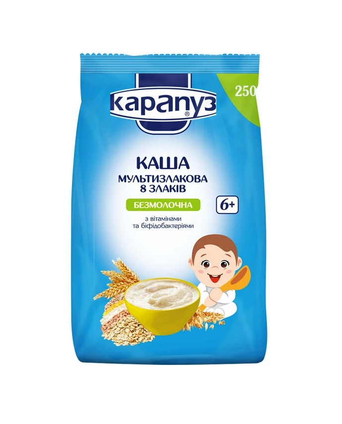 Каша Карапуз мультизлакова 8 злаків з біфідобактеріями 250 г