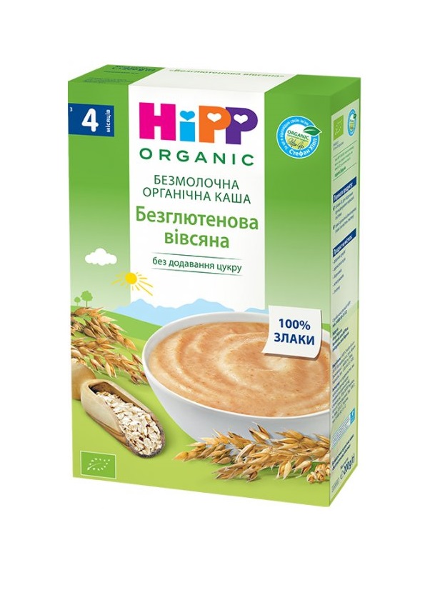 *Каша HiPP 30401 безмолочна органічна Безглютенова вівсяна 200г