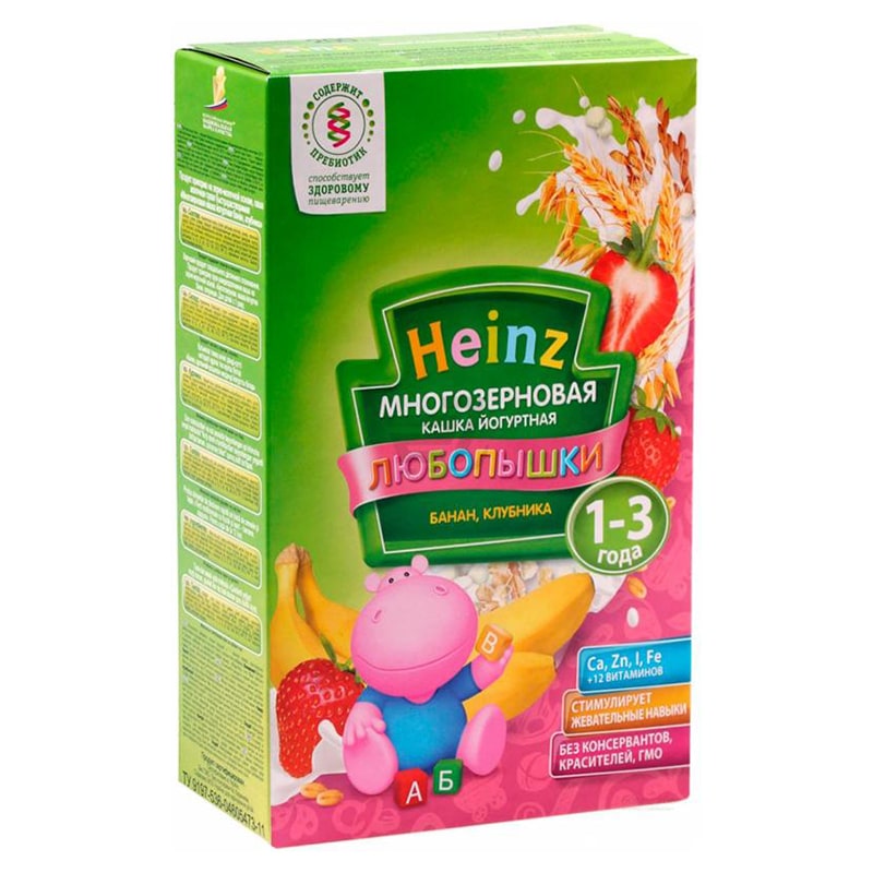 *Каша Хайнц Багатозернова Любопишкі фруктово-йогуртна банан-полуниця 200 г
