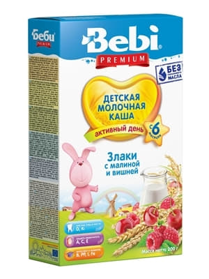 *Каша БЕБИ Премиум01 Злаки с малиной и вишней 200г *Каша БЕБИ Премиум01 Злаки с малиной и вишней 200г