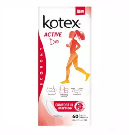 *Прокладки Kotex Ежедневные Active Extra Thin Liners №60