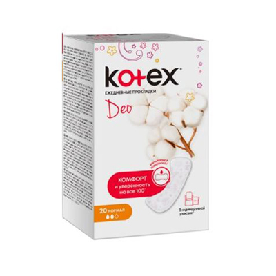 *Прокладки Kotex Ежедневные Lux Нормал Deo №20 *Прокладки Kotex Ежедневные Lux Нормал Deo №20