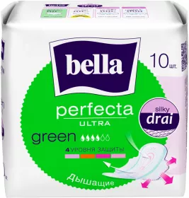 *Прокладки Bella перфекта ультра грин Белая линия №10