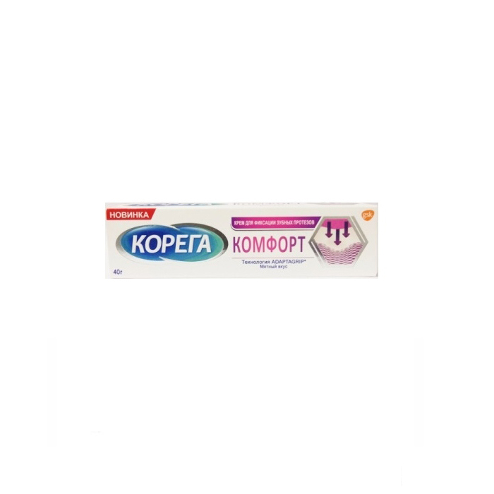 *Крем Corega для фиксации зубных протезов Комфорт 40г *Крем Corega для фиксации зубных протезов Комфорт 40г