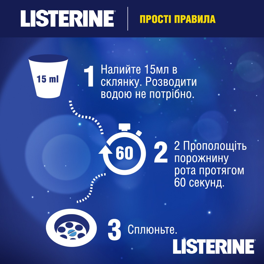 *Ополіскувач для ротової порожнини LISTERINE EXPERT «Нічне відновлення» 400мл