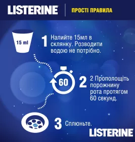*Ополіскувач для ротової порожнини LISTERINE EXPERT «Нічне відновлення» 400мл