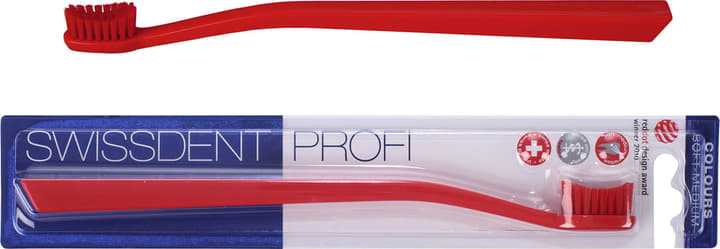 Зубна щітка  Swissdent Profi середньо м'яка світло-червона/червона