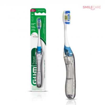 *Зубна щітка GUM Travel дорожня з антибактеріальним покриттям