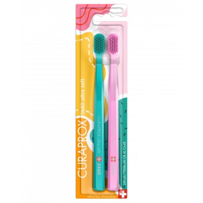 *Зубна щітка Curaprox Набор ultrasoft d 0,10 мм 2 шт (CS5460/2 DIFFERENT DAYS EDITION)