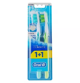 Зубна щітка  ORAL-B 3D White 40 средн 1+1 безкоштовно
