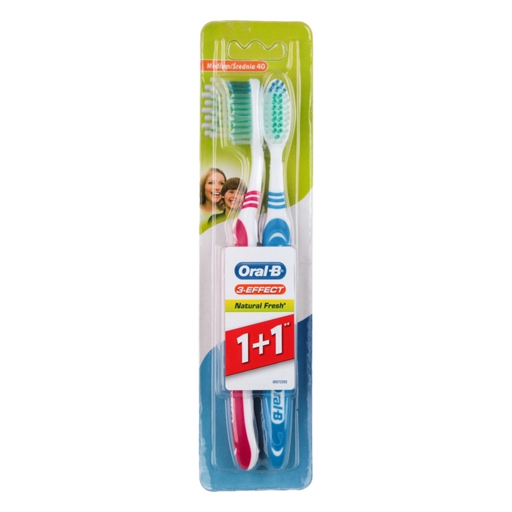 Зубна щітка  ORAL-B 3 Effect Natural Fresh 40 средн 1+1 безкоштовно