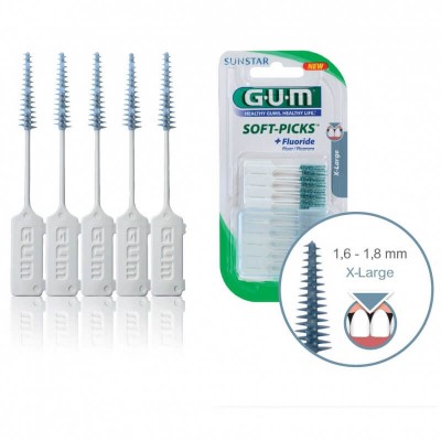 *Набір GUM 634MA40 міжзубних щіток з фторидом Soft Picks великий 40 шт