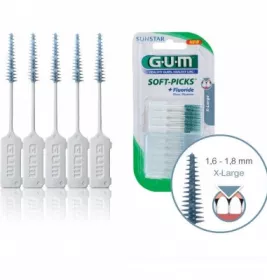 *Набір GUM 634MA40 міжзубних щіток з фторидом Soft Picks великий 40 шт