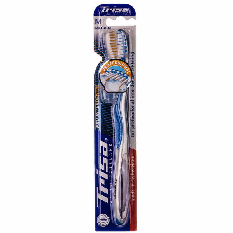 *Зубна щетка Trisa Pro Interdental с крышечкой щетина средней жесткости *Зубна щетка Trisa Pro Interdental с крышечкой щетина средней жесткости