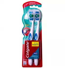 *Зубная щетка Colgate Клин 360 средняя 1+1