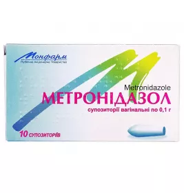 Метронідазол свічки по 0,1 г 10 шт. (5х2)
