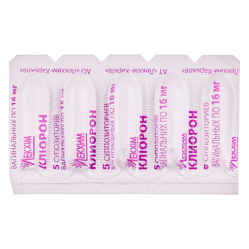 Клиорон свечи по 16 мг 10 шт. (5х2)