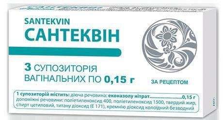 Сантеквін свічки по 0,15 г 3 шт.