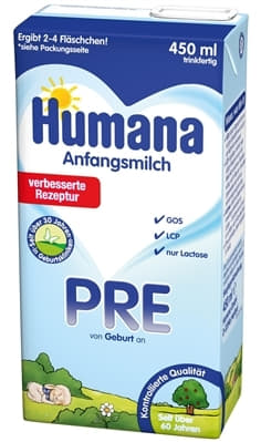 Суміш Humana Pre рідка молочна 450мл