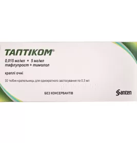 Таптиком капли глазные по 0.3 мл в тюбиках капельницах 30 шт. (10х3)