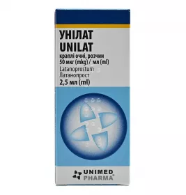 Унілат краплі очні 50 мкг/мл по 2,5 мл у флаконі