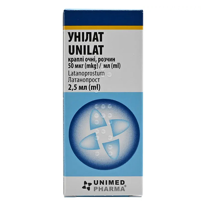 Унілат краплі очні 50 мкг/мл по 2,5 мл у флаконі