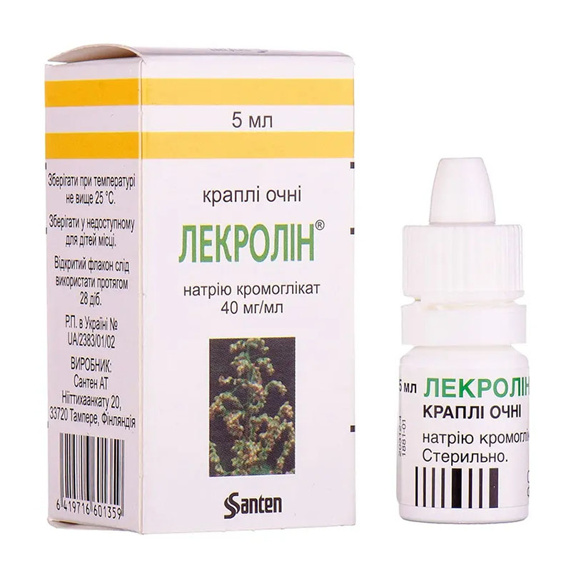Лекролін краплі очні 40 мг/мл по 5 мл у флаконі 1 шт.